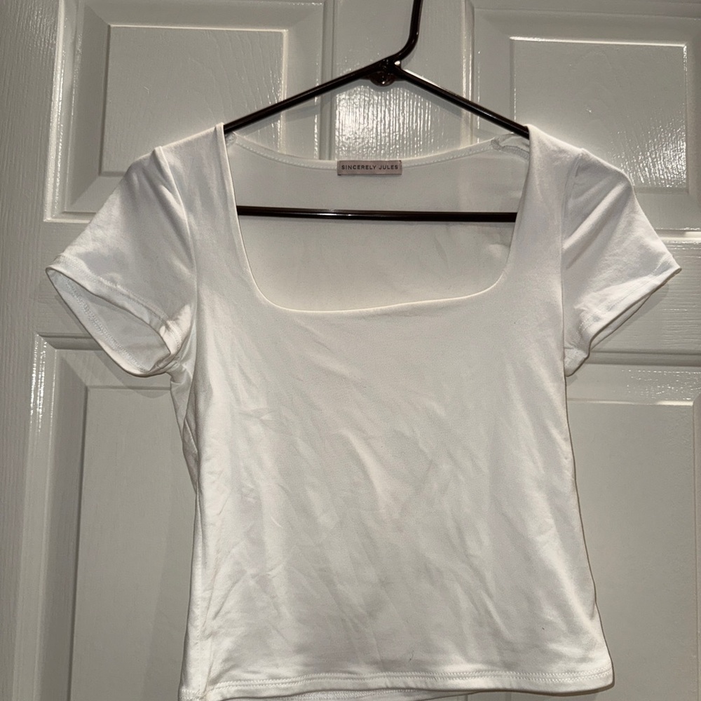 Women’s White Square Neck Top